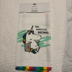 Hallmark White Tea Towel with Colorful Stripes